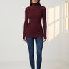 Basic Wear Club | Women's Plain Turtleneck Long Sleeve Top | One Size