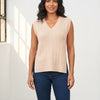 Basic Wear Club | V-Neck Cable Knit Sweater Vest | Cozy Sleeveless Knit Top for Women