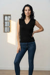 Basic Wear Club | V-Neck Cable Knit Sweater Vest | Cozy Sleeveless Knit Top for Women