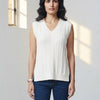 Basic Wear Club | V-Neck Cable Knit Sweater Vest | Cozy Sleeveless Knit Top for Women