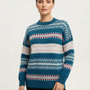 Basic Wear Club | Women's Patterned Crew Neck Knit Sweater | Winter Top