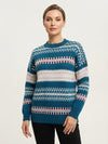 Basic Wear Club | Women's Patterned Crew Neck Knit Sweater | Winter Top