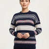 Basic Wear Club | Women's Patterned Crew Neck Knit Sweater | Winter Top