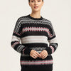 Basic Wear Club | Women's Patterned Crew Neck Knit Sweater | Winter Top
