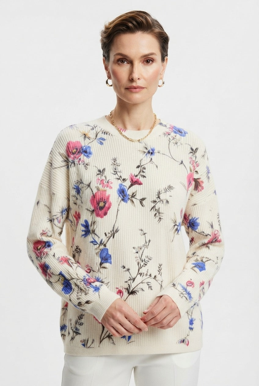 Basic Wear Club | Women's Printed Floral Knit Sweater | Winter | Up to 90K