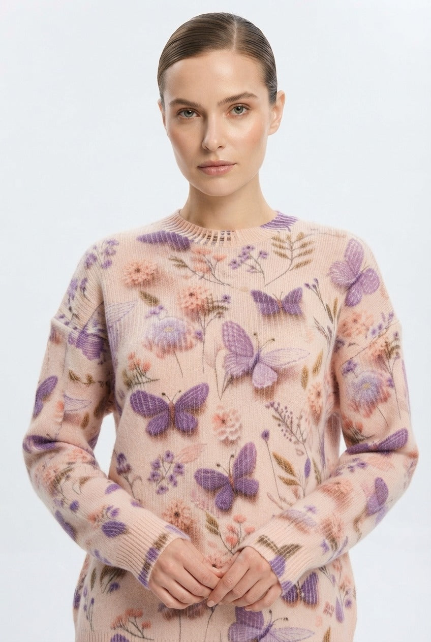 Basic Wear Club | Women's Printed Floral Knit Sweater | Winter | Up to 90K