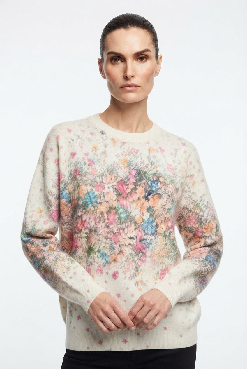 Basic Wear Club | Women's Printed Floral Knit Sweater | Winter | Up to 90K