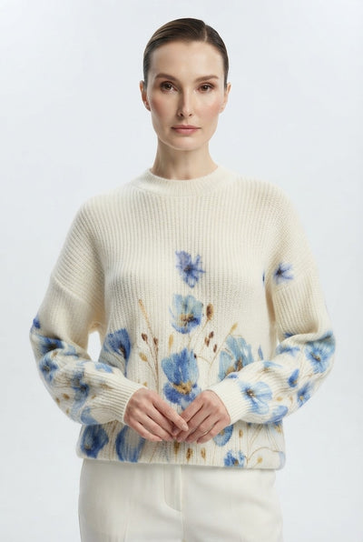 Basic Wear Club | Women's Printed Floral Knit Sweater | Winter | Up to 90K