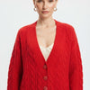 Women's Cable Knit V-Neck Sweater