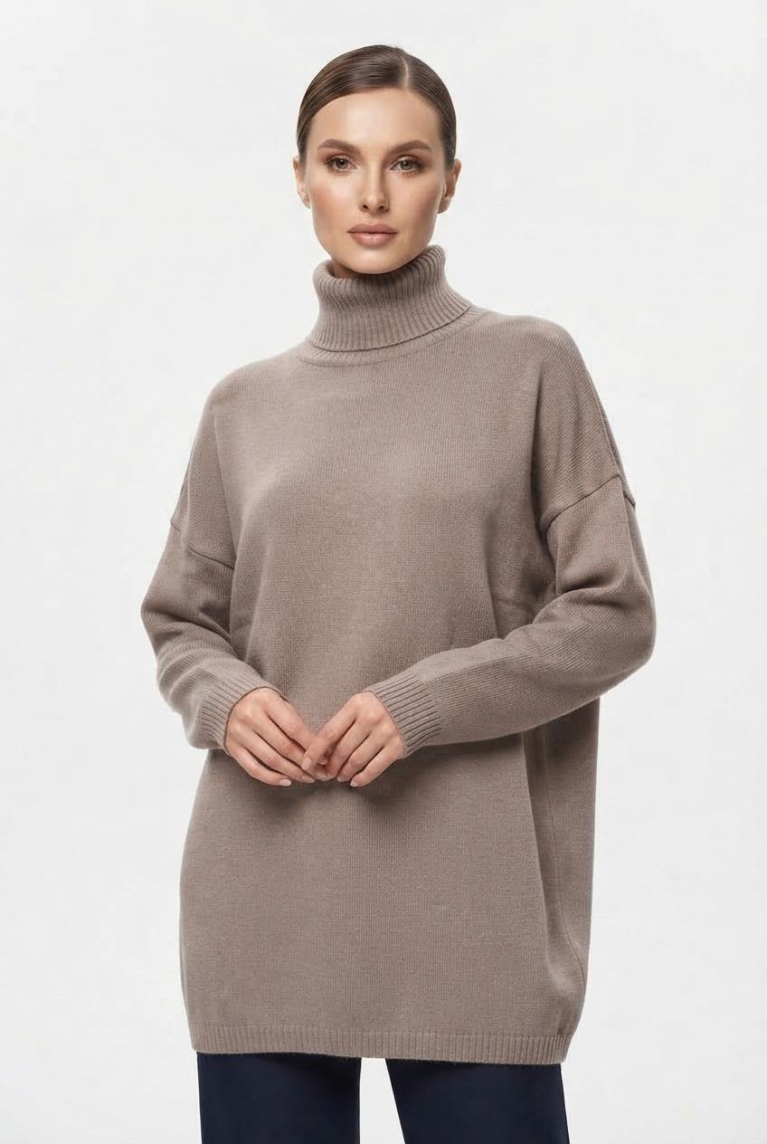 Women's Oversized Turtleneck Knit Sweater