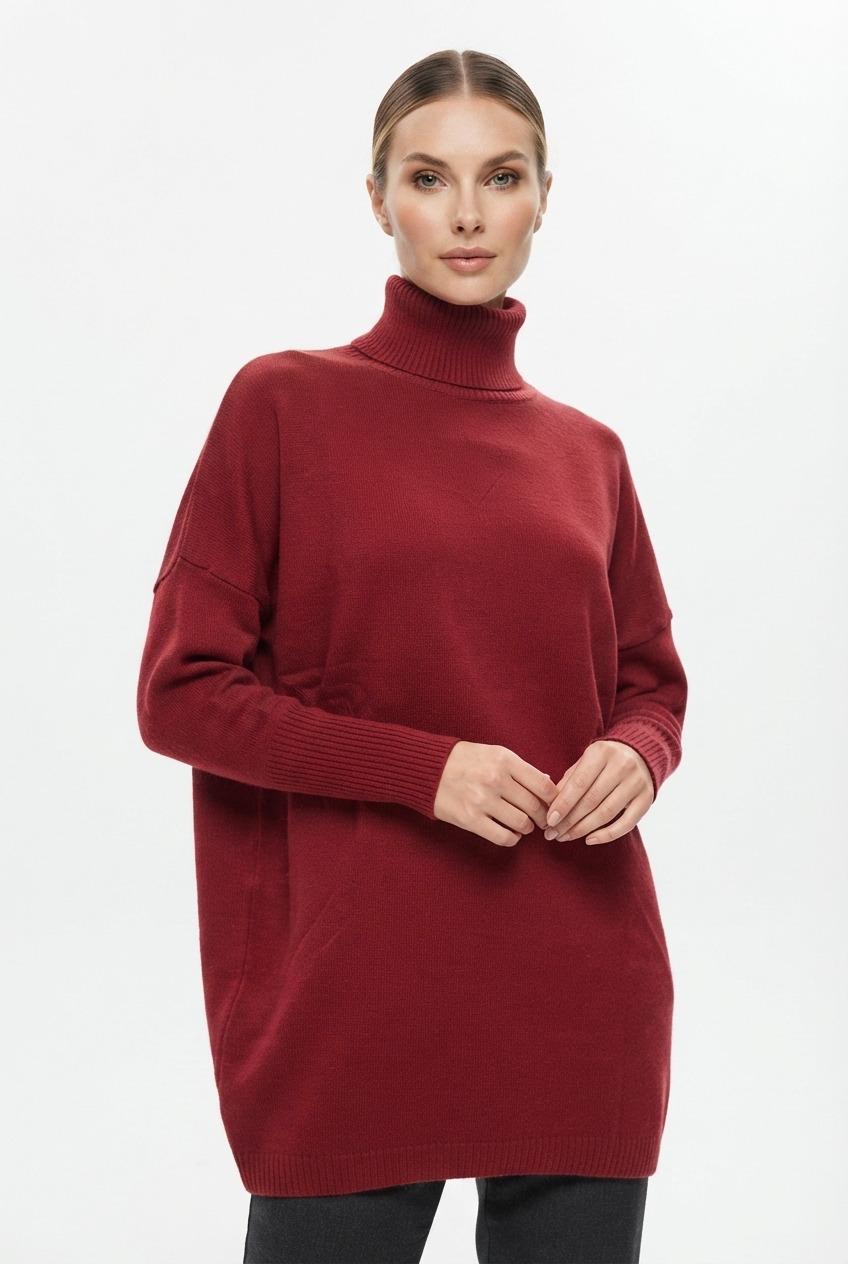 Women's Oversized Turtleneck Knit Sweater