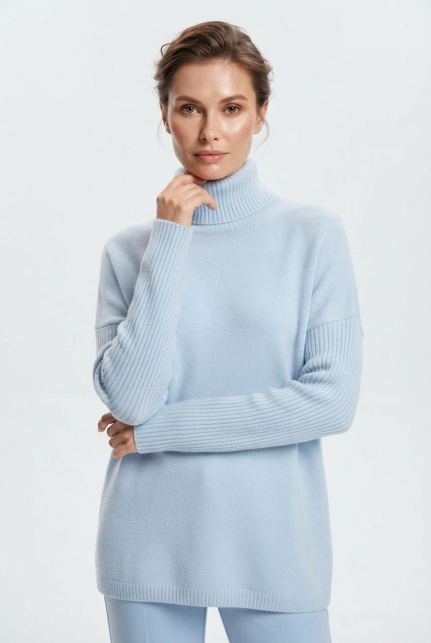 Women's Oversized Turtleneck Knit Sweater