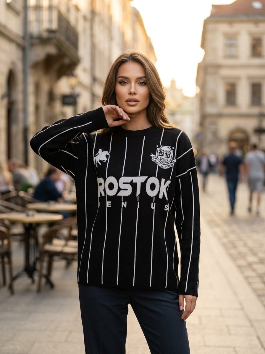 Basic Wear Club | Women's Boston Genius Graphic Knit Sweater | Winter | Up to 90K