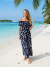 Flory Rayon Short Sleeves Maxi Dress