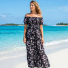 Flory Rayon Short Sleeves Maxi Dress