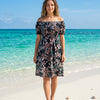 Floral Short Sleeves Mini Dress