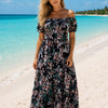 Flory Rayon Short Sleeves Maxi Dress