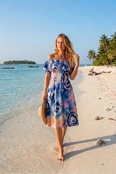 Basic Wear Club | Basic Flory Short Sleeves Mini Dress | Summer Dress for Women
