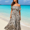 Basic Wear Club | Floral Rayon Cotton Short Sleeves Maxi Dress | Summer Beach Dress for Women