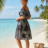 Basic Wear Club | Mini Floral Short Sleeves Rayon Cotton Dress | Summer Dress for Women