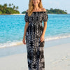 Mixed Floral Short Sleeves Maxi Dress