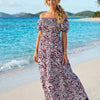 Mixed Floral Short Sleeves Maxi Dress