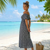 Basic Wear Club | Floral Short Sleeves Maxi Dress | Summer Dress for Women