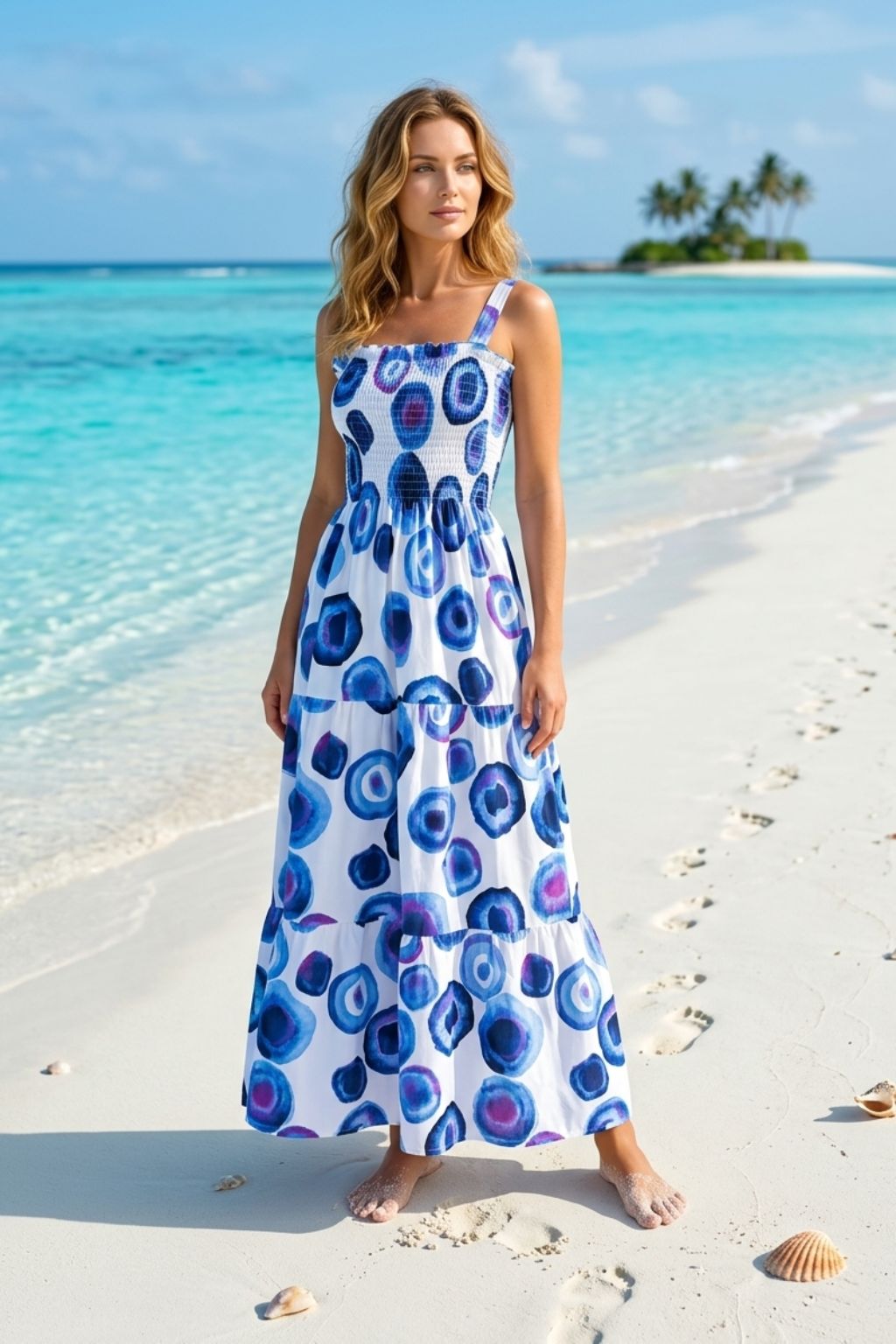 Flory Rayon Cotton Sleeveless Maxi Dress