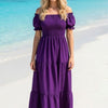 Basic Wear Club | Plain Rayon Cotton Short Sleeves Maxi Dress | Summer Dress for Women