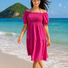 Basic Wear Club | Plain Rayon Cotton Short Sleeves Mini Dress | Summer Dress for Women