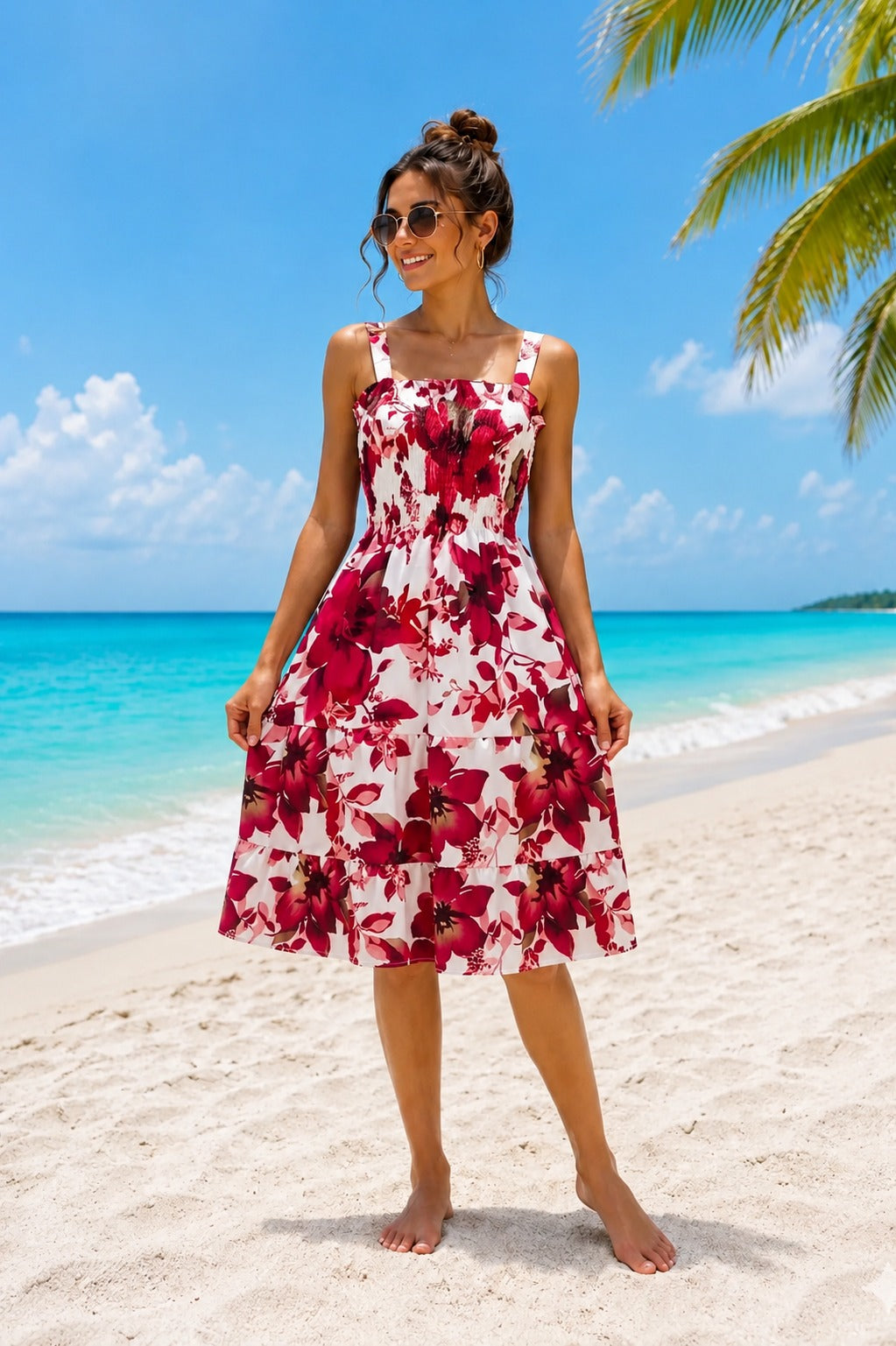 Basic Wear Club | Mini Flory Sleeveless Rayon Cotton Dress | Summer Dress for Women