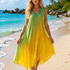 Basic Wear Club | Women's Loose Fit Gradient V-Neck Sundress | One Size (Fits Up to 85 KG)