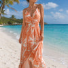 Women's Tropical High-Low Summer Dress | One Size up to 85 K | Basic Wear Club