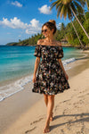 Basic Wear Club | Floral Short Sleeves Mini Dress | Summer Dress for Women