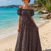 Basic Wear Club | Floral Short Sleeves Maxi Dress | Summer Dress for Women