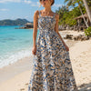 Basic Wear Club | Floral Rayon Cotton Sleeveless Maxi Dress | Summer Beach Dress for Women