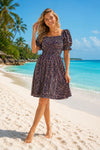 Basic Wear Club | Floral Short Sleeves Mini Dress | Summer Dress for Women