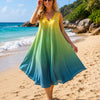 Basic Wear Club | Women's Loose Fit Gradient V-Neck Sundress | One Size (Fits Up to 80 KG)