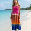 Basic Wear Club | Women's Tie-Strap Tiered Beach Maxi Sundress | One Size (Fits Up to 85 KG)