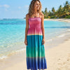 Basic Wear Club | Women's Tie-Strap Tiered Beach Maxi Sundress | One Size (Fits Up to 85 KG)