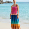 Basic Wear Club | Women's Tie-Strap Tiered Beach Maxi Sundress | One Size (Fits Up to 85 KG)