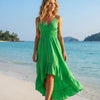 Women's Green High-Low Summer Dress 