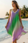 Women's Loose Fit Gradient V-Neck Sundress