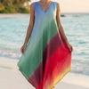 Women's Loose Fit Gradient V-Neck Sundress