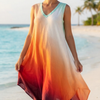 Women's Loose Fit Gradient V-Neck Sundress