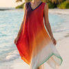 Women's Loose Fit Gradient V-Neck Sundress