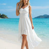 Women's Ruffle Trim Plain High-Low dress