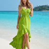 Women's Ruffle Trim Plain High-Low dress
