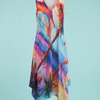 Women's Tropical Print Sleeveless V-Neck Asymmetrical Hem Summer Dress