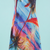 Women's Tropical Print Sleeveless V-Neck Asymmetrical Hem Summer Dress